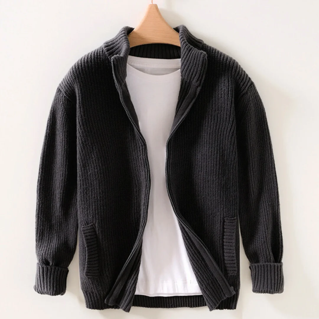 Suéter Cierre Relax Knit - Gris
