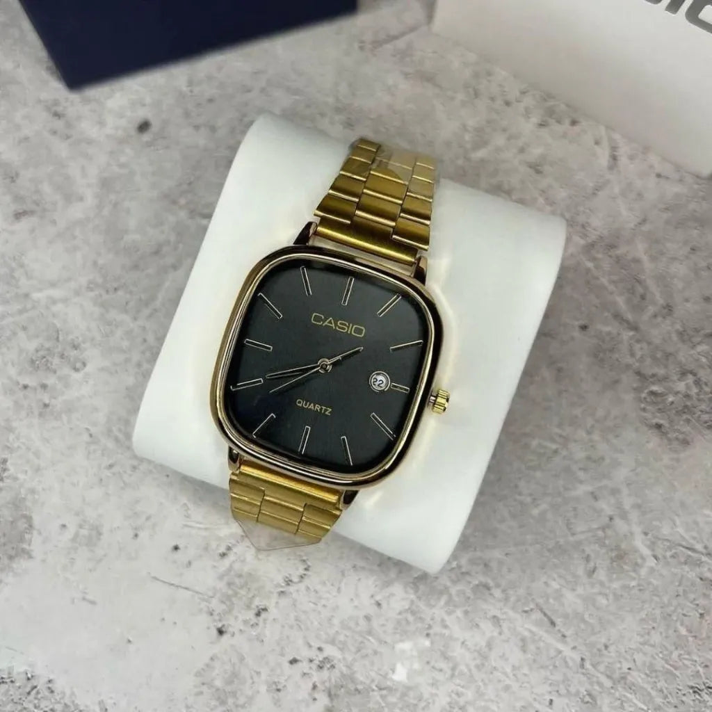 Reloj Acero Minimal Date - Dorado/Negro
