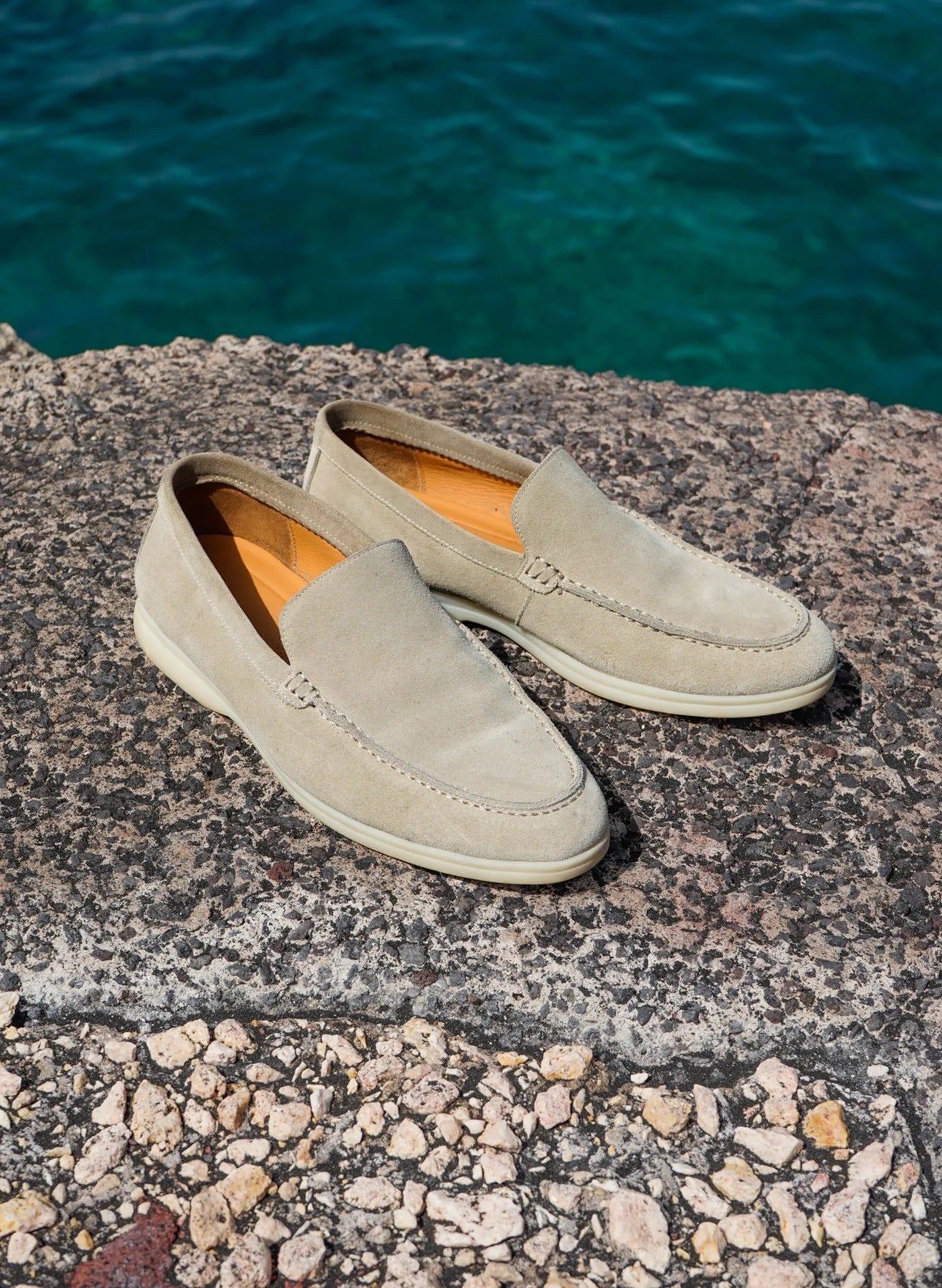 Mocasines de ante confort - Creme