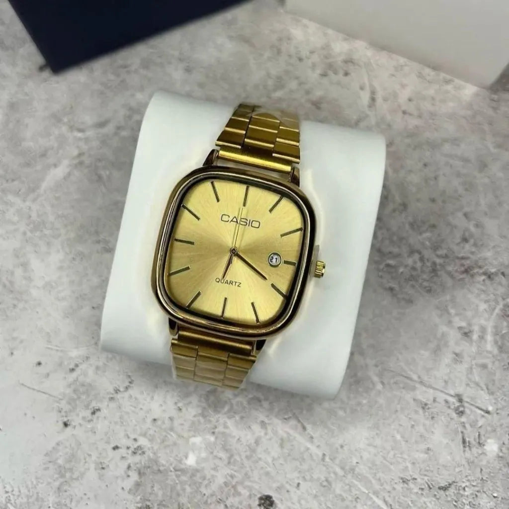Reloj Acero Minimal Date - Dorado/Dorado