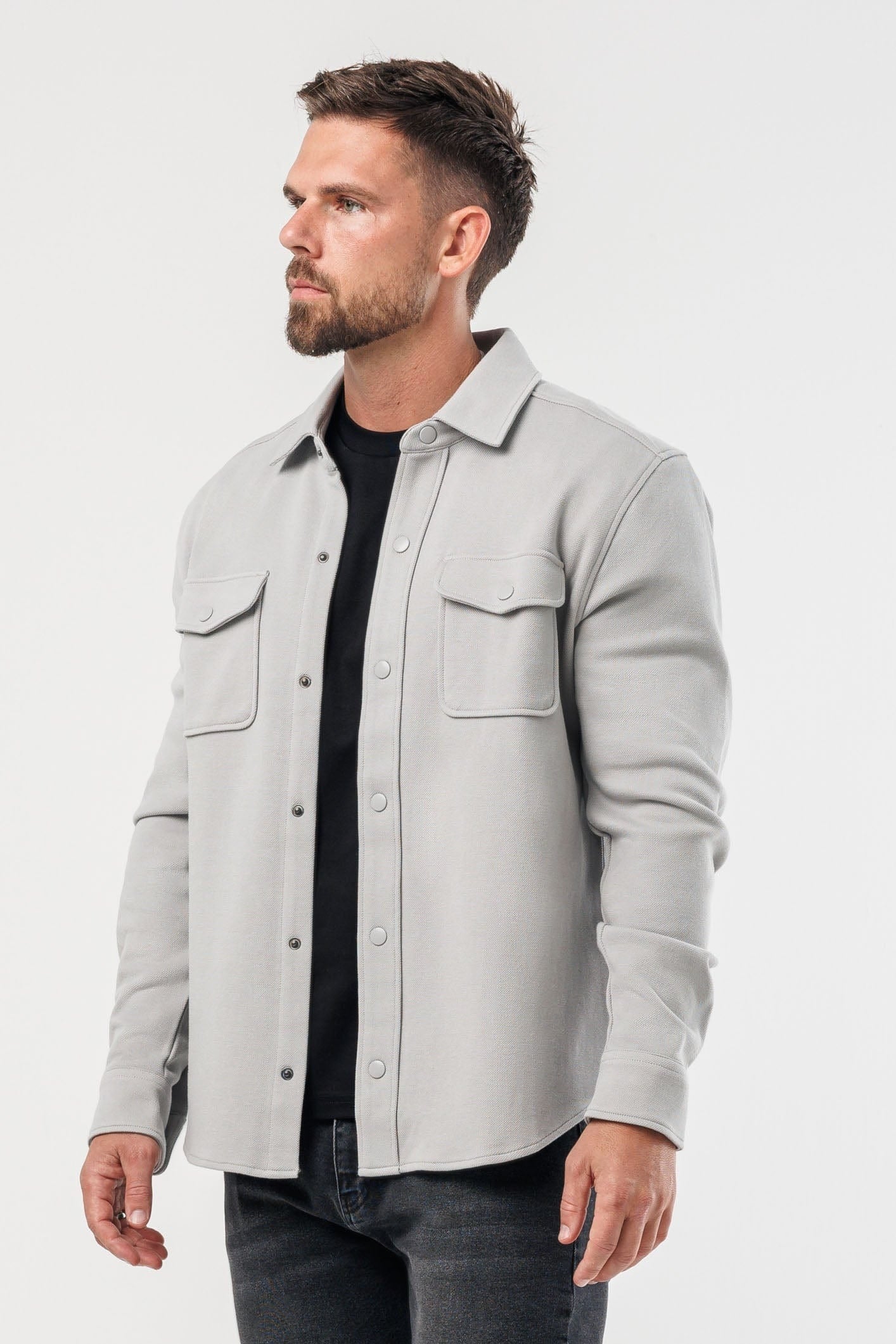 Chamarra Classic Cotton Signature - Gris Claro