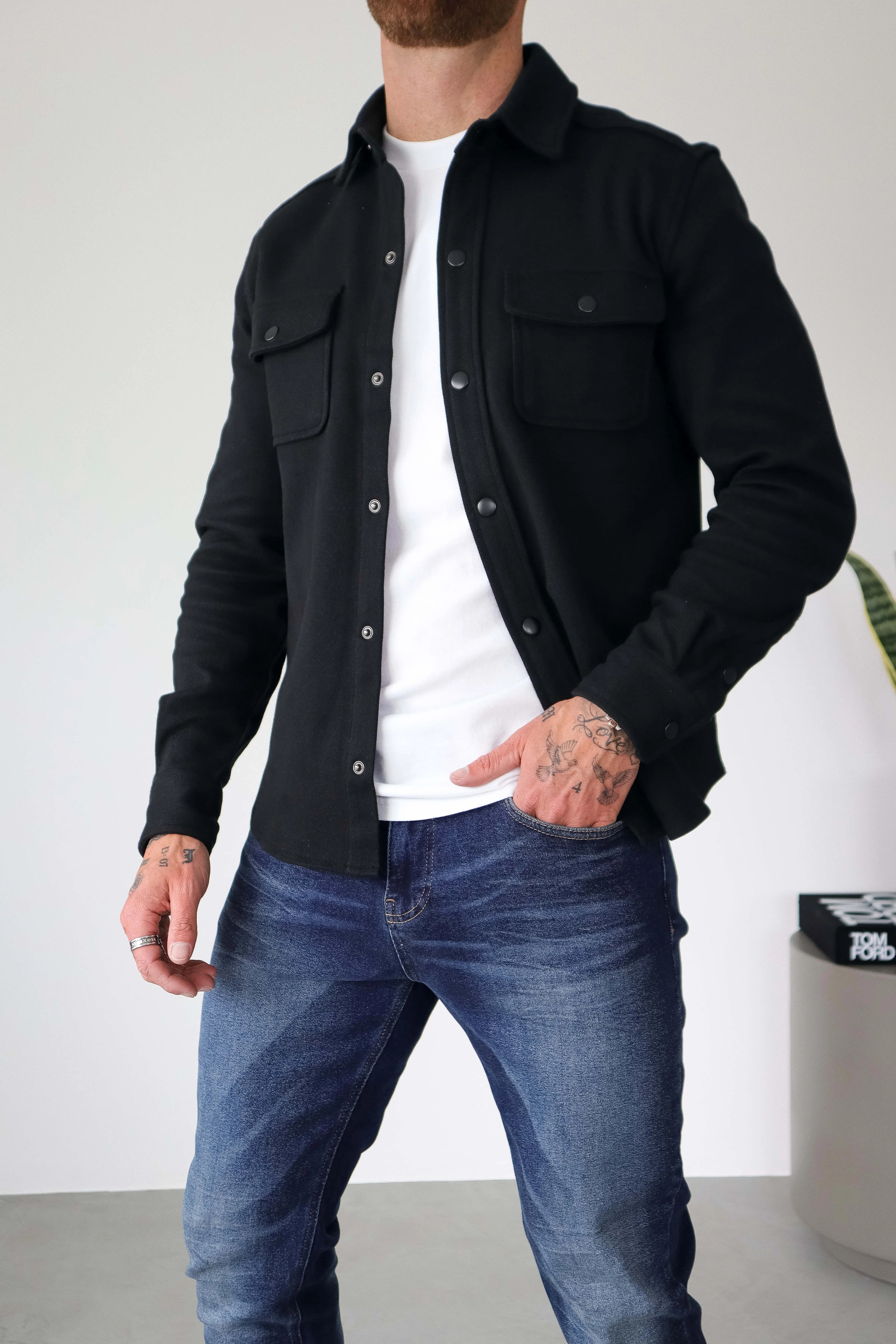 Chamarra Classic Cotton Signature - Negro