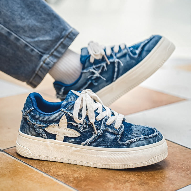 Tenis Denim Distressed Street - Azul