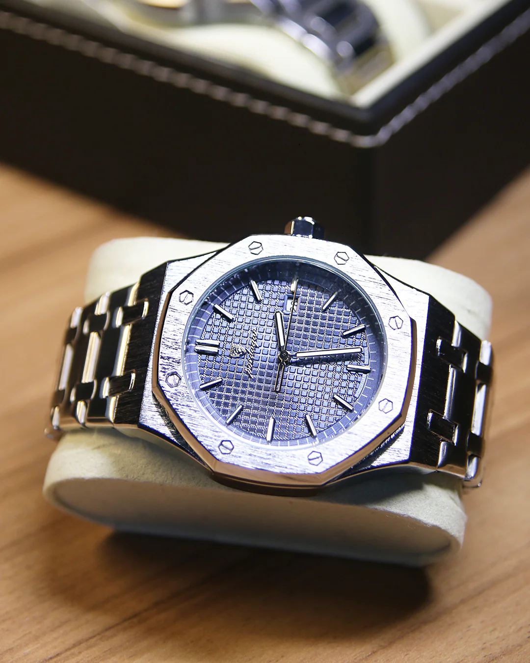 Reloj de Acero Octagon – Azul
