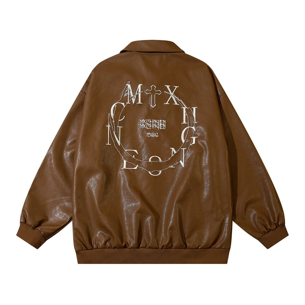 Chamarra Cuero Oversize Street - Blanco