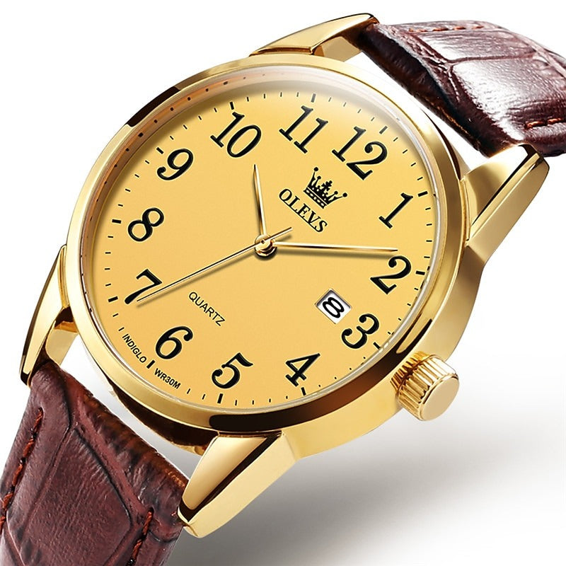Reloj Clásico de Cuero - Blanco