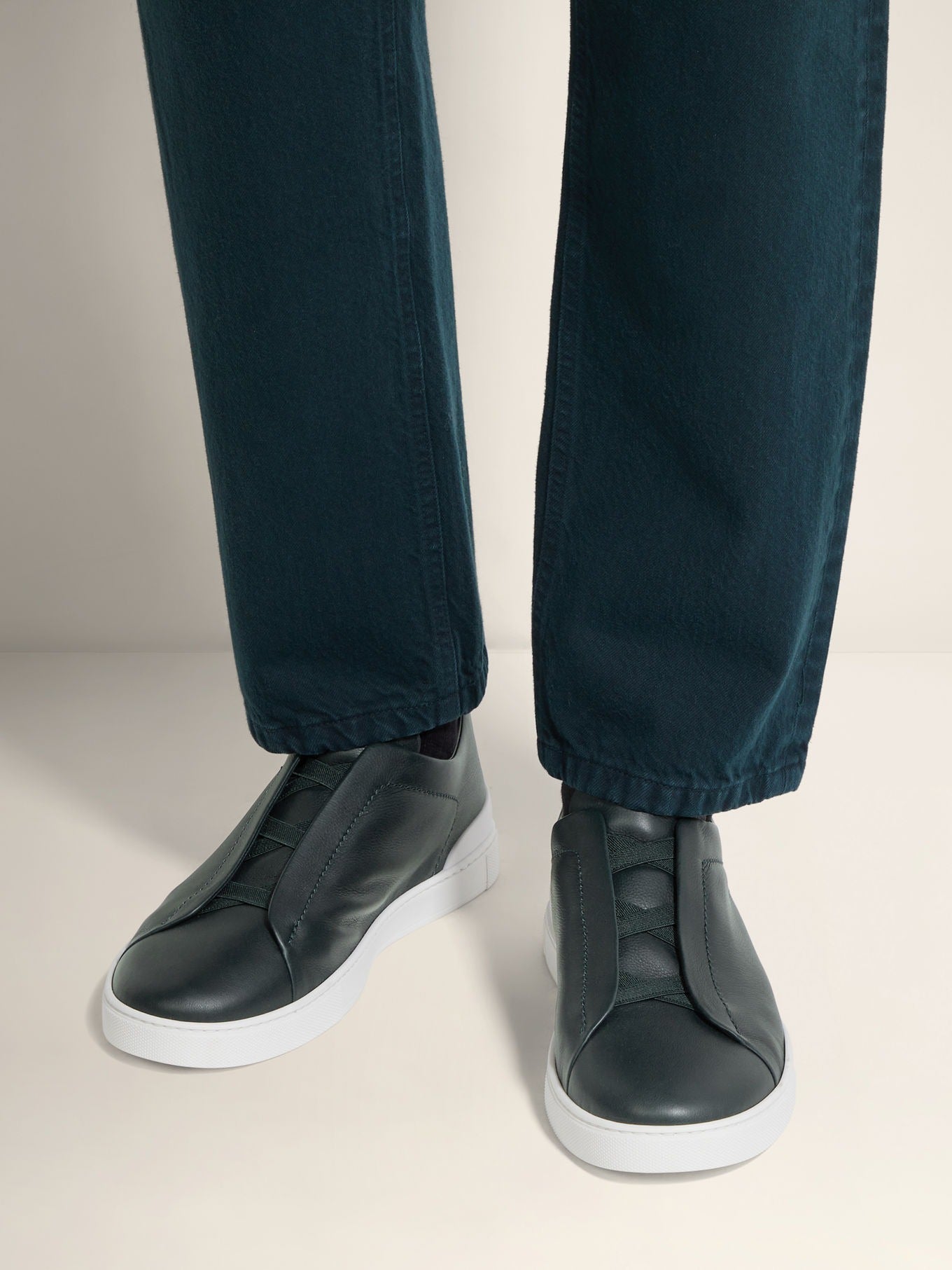 Triple Stitch SECONDSKIN Slip-On Zapatilla - Verde oscuro