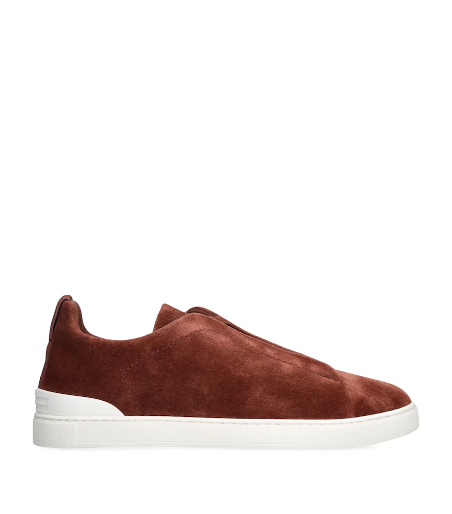 Triple Stitch Rust Marrón Suede Zapatillas