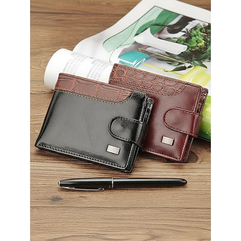 Cartera Plegable Croco - Negro