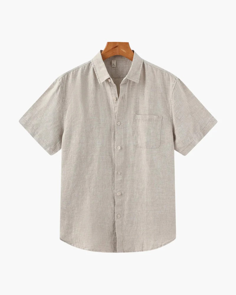 Camisa Clásica de Lino – Beige