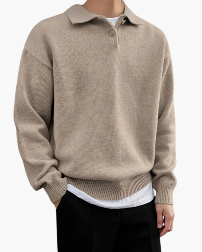 Suéter Polo de Lana – Beige