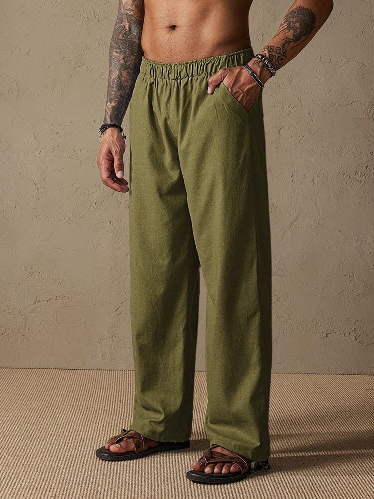 Pantalones Amplios con Cordón - Negro
