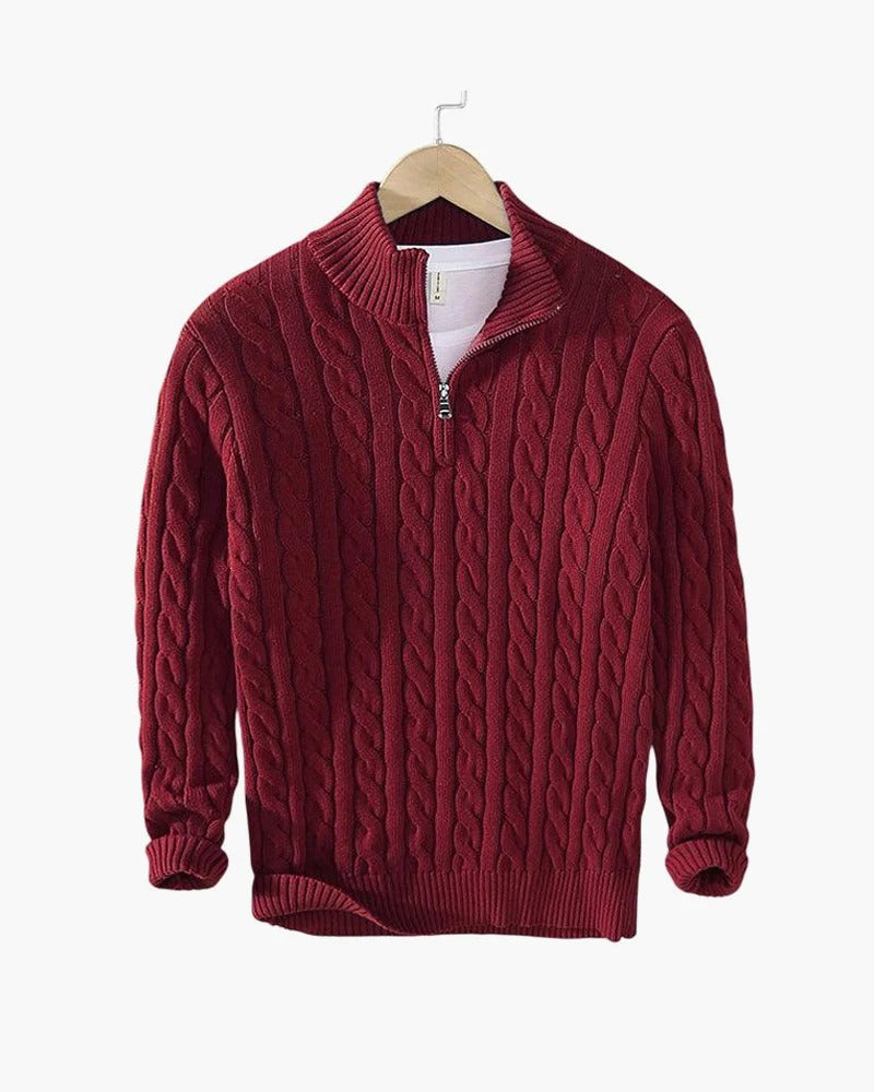 Suéter de Cable Half-Zip