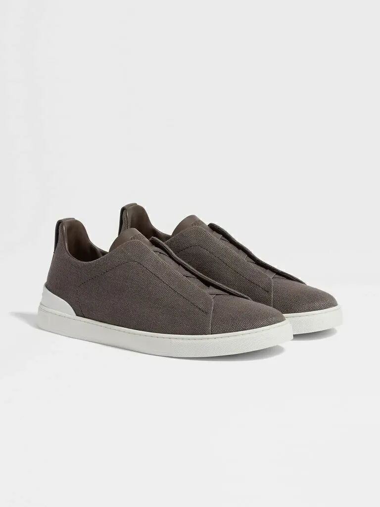Triple Stitch Marrón Lona Zapatillas