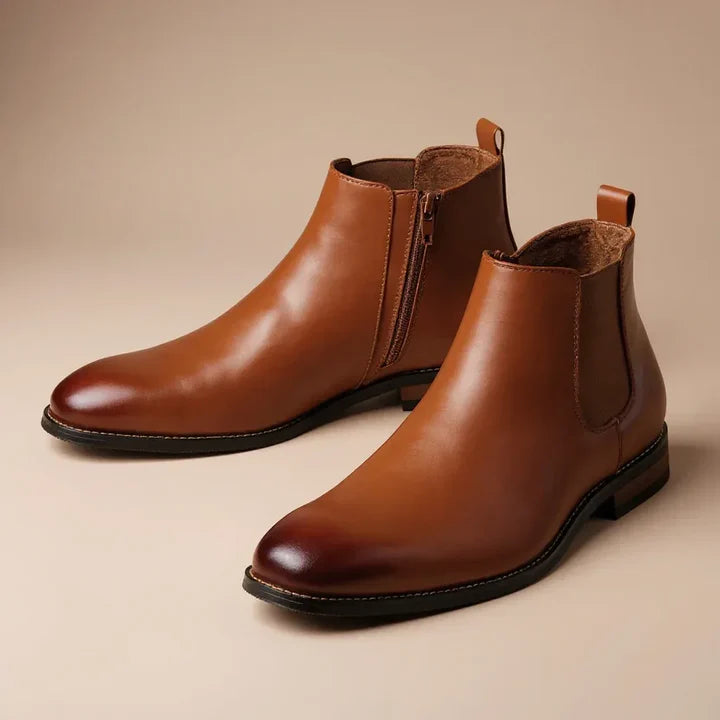 Botas Chelsea Cuero - Caramelo