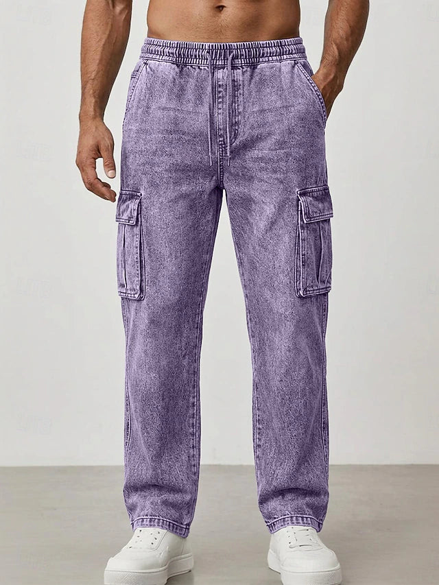 Pantalón Cargo Acid Wash Urban Fit - Púrpura