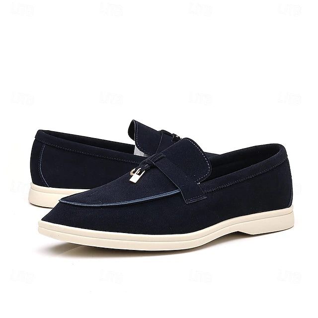 Mocasín de Gamuza Belmont Metal - Gris claro