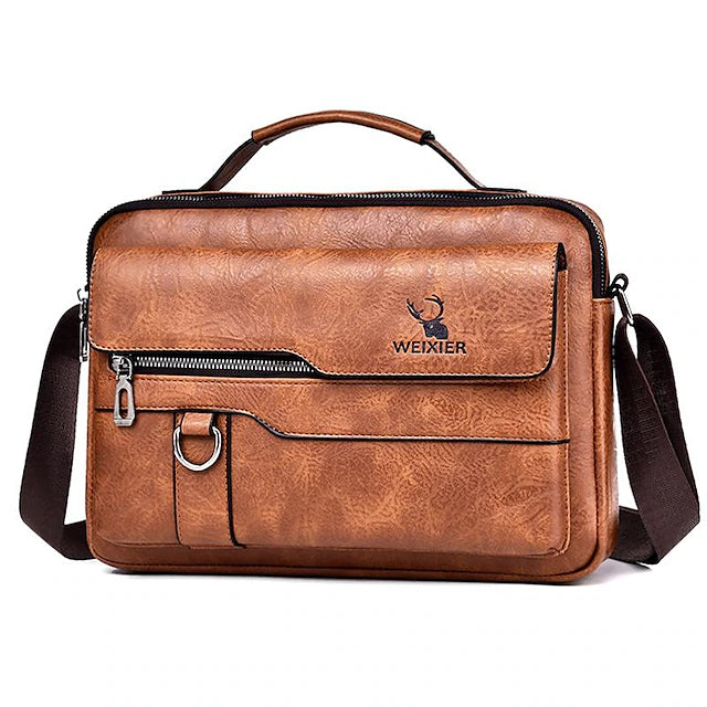 Bolsa Mensajera Vintage Executive - Café claro