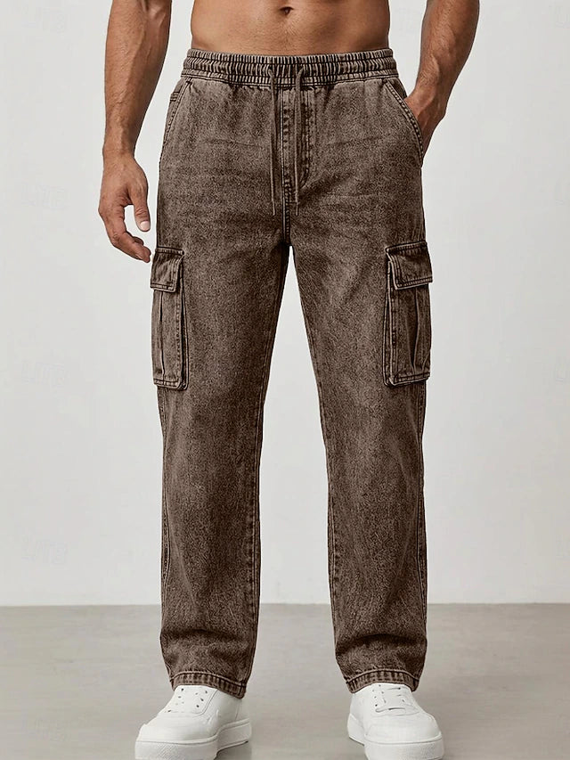 Pantalón Cargo Acid Wash Urban Fit - Marrón