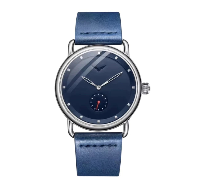 Reloj Minimalista de 41 mm con Correa de Cuero - Marrón