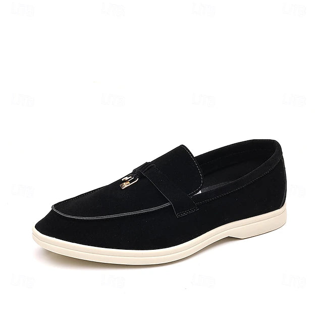 Mocasín de Gamuza Belmont Metal - Negro