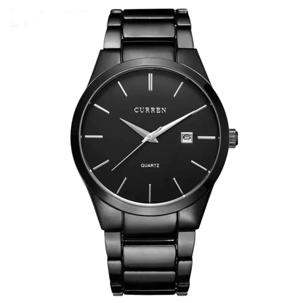 Reloj Turín de 40 mm con Correa de Metal - Plata/Blanco