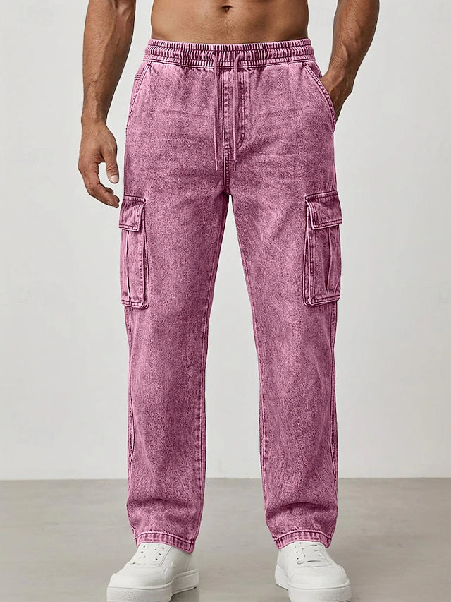 Pantalón Cargo Acid Wash Urban Fit - Rosa